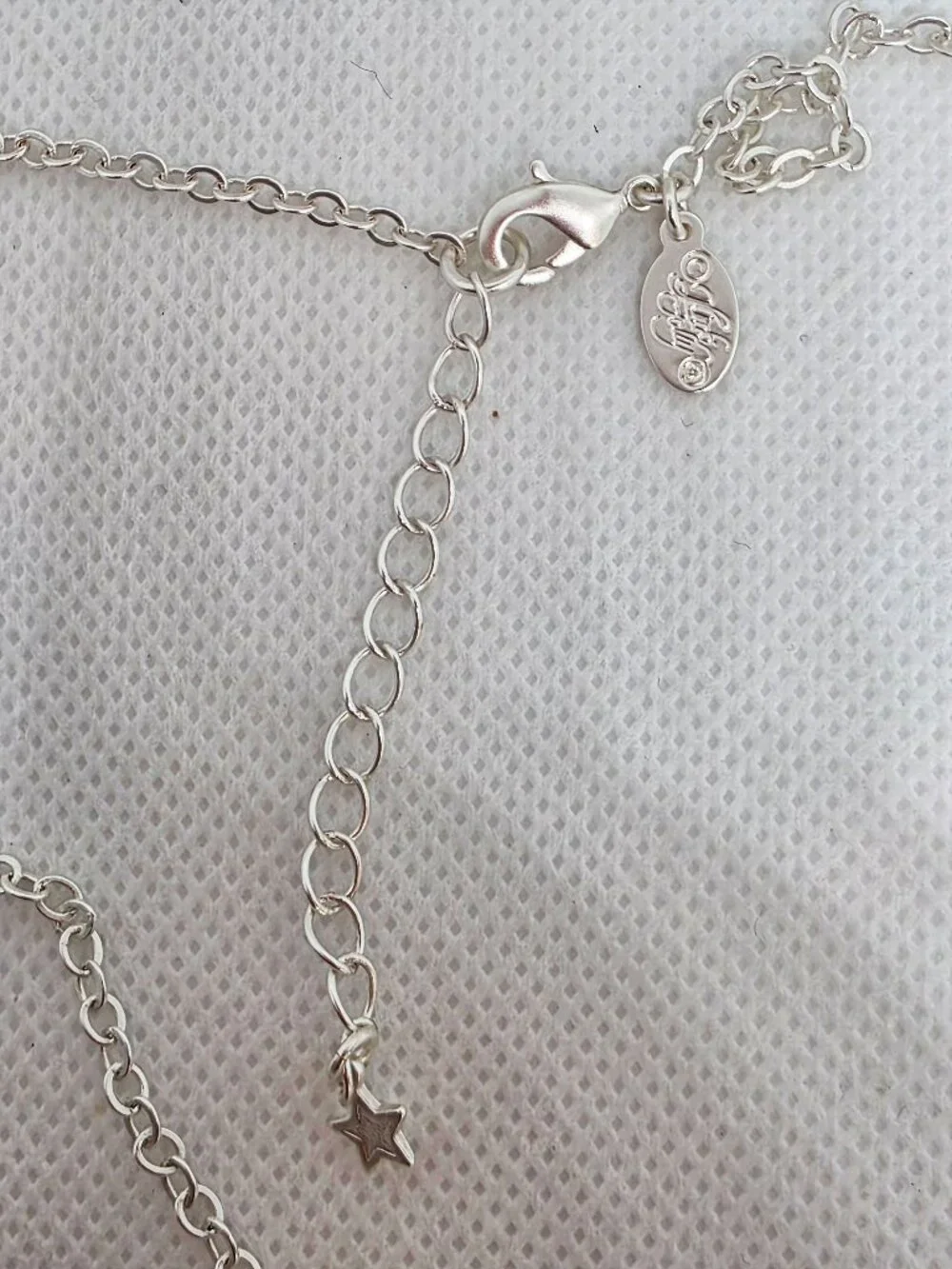 Kirks Folly Moondust Goddess Seaview Moon Necklace Silvertone- azure
